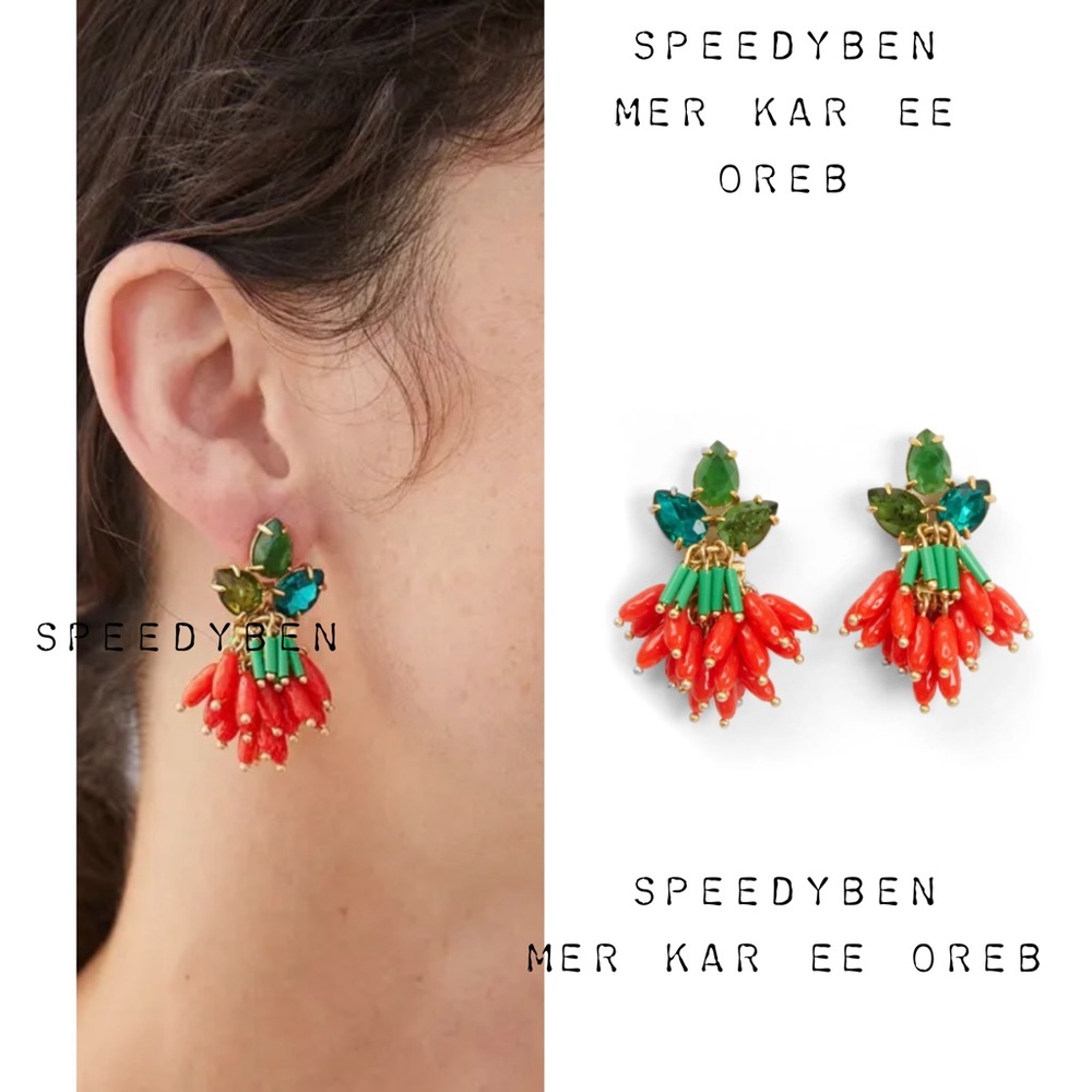Clare V. Strawberry Drop earrings NWT - Picture 2 of 7